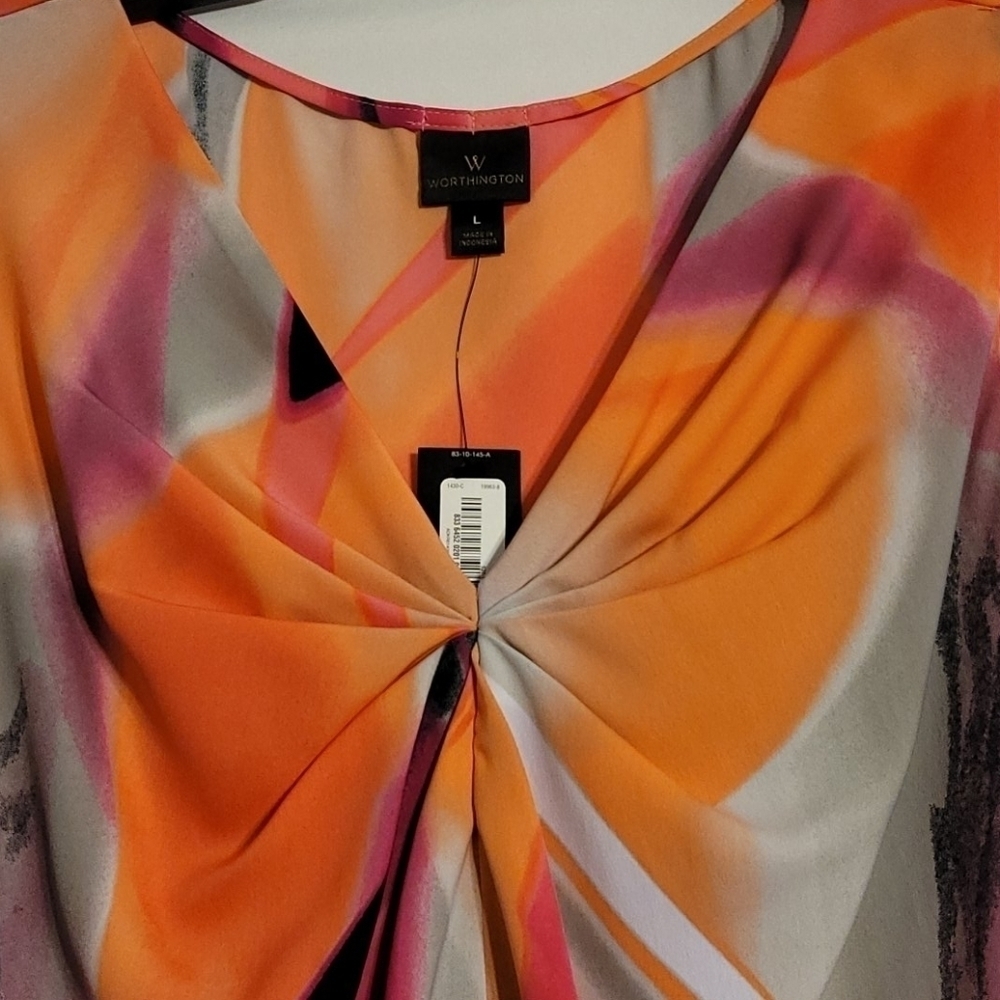 WORTHINGTON Sleeveless Knot Front Blouse - Picture 4 of 6